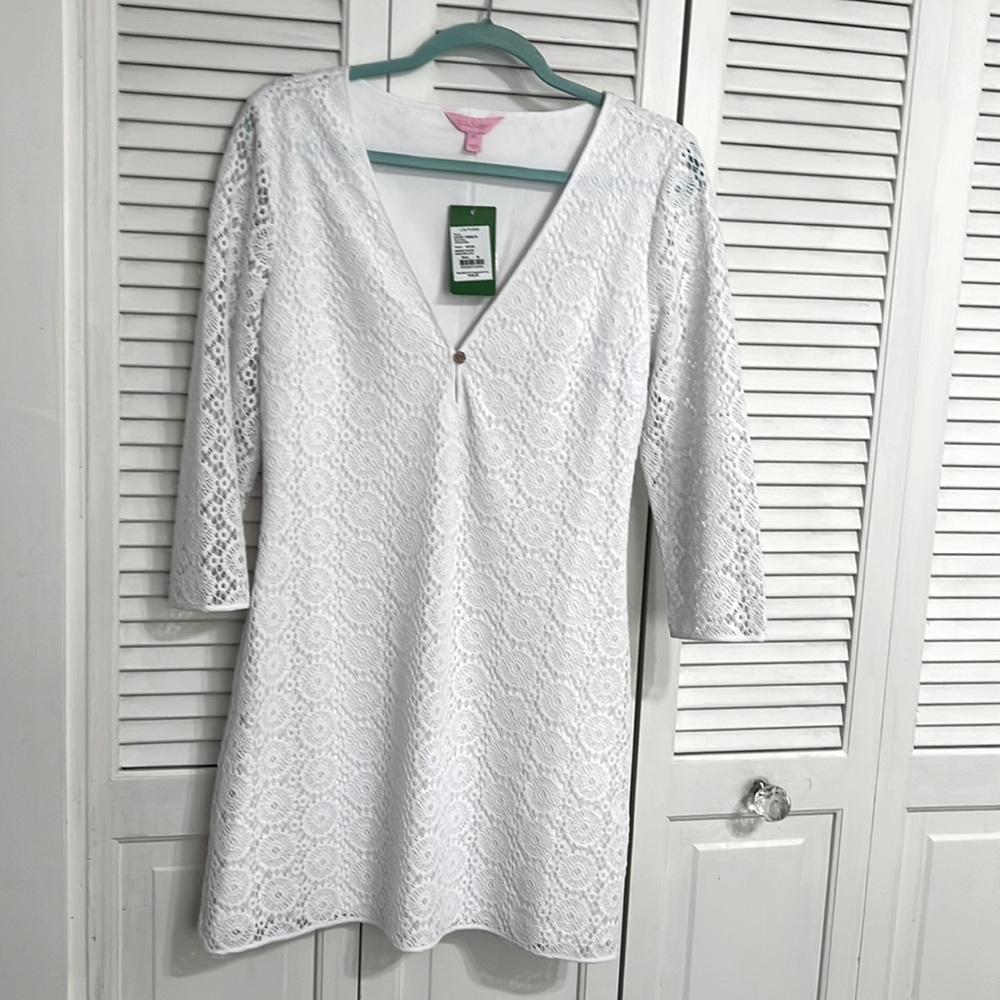 Lilly Pulitzer White Lace Dress size Medium